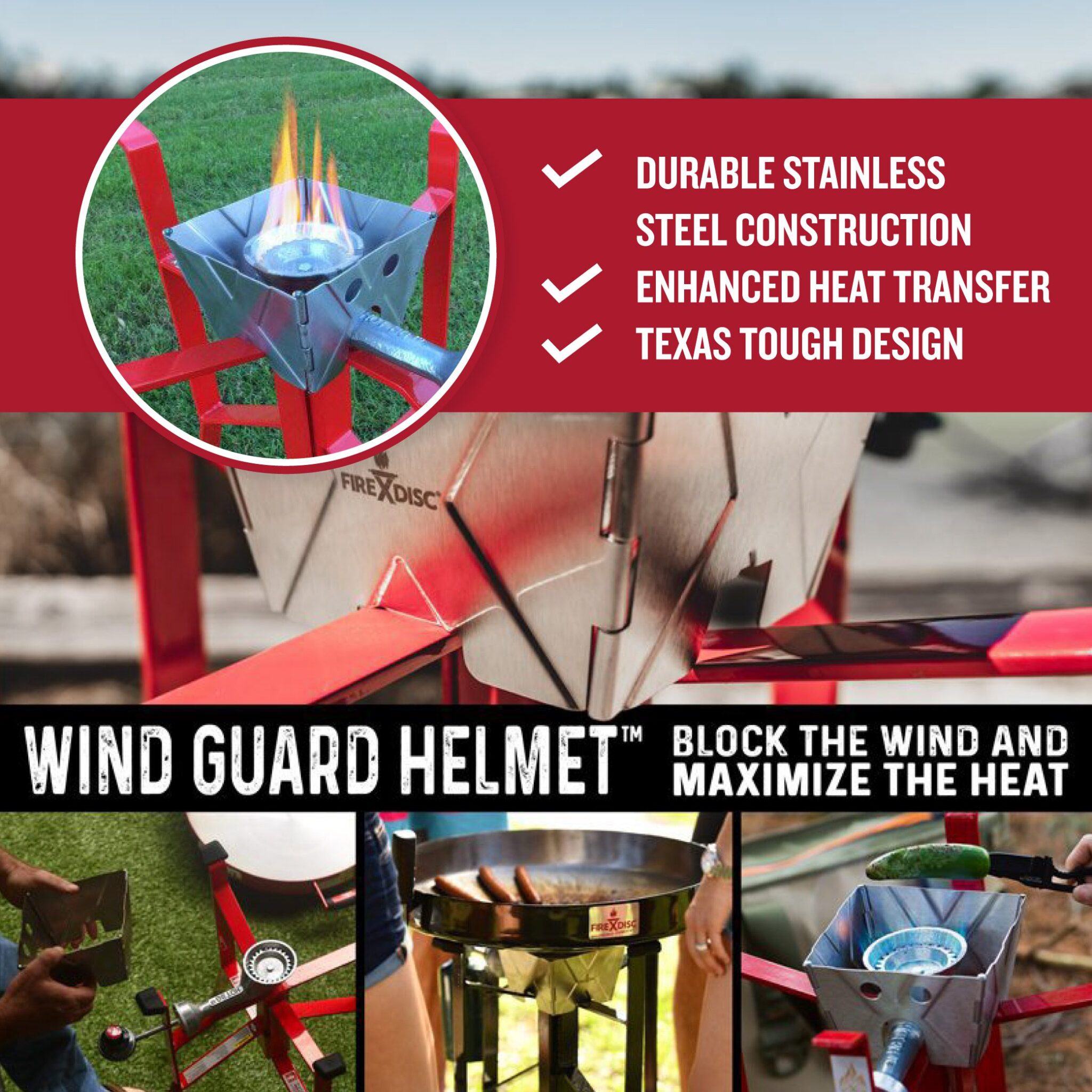 Astounding Wind Blocker: FireDisc Wind Helmet For Outdoor Cooking